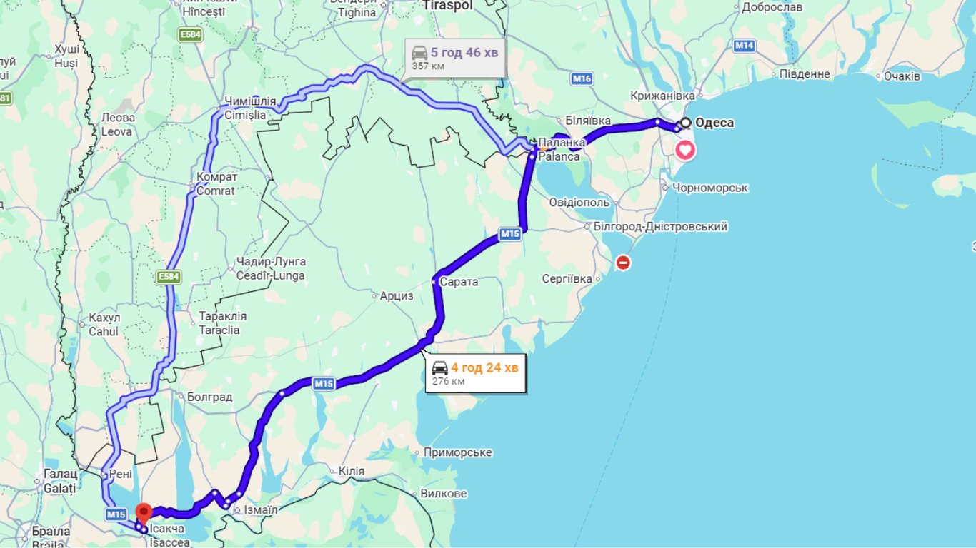 Затори на трасі Одеса-Рені