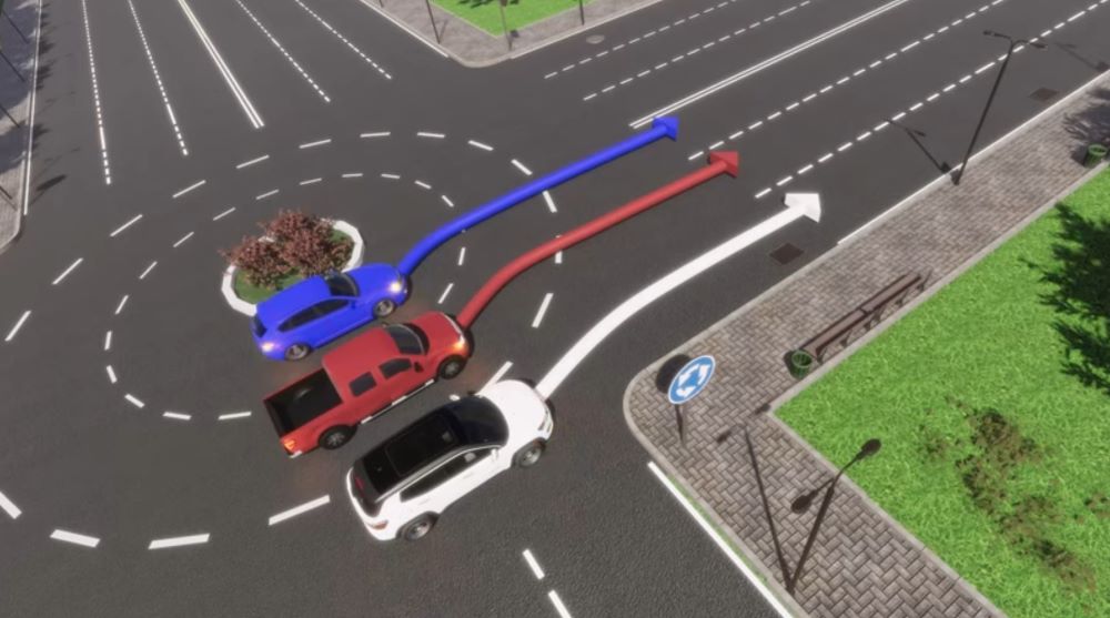 Ошибаются 52% водителей - какой автомобиль нарушает правило на круговом перекрестке - фото 1