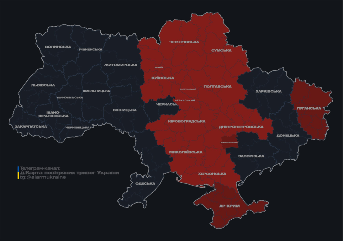 Воздушная тревога в ночь на 24 января 2025 года