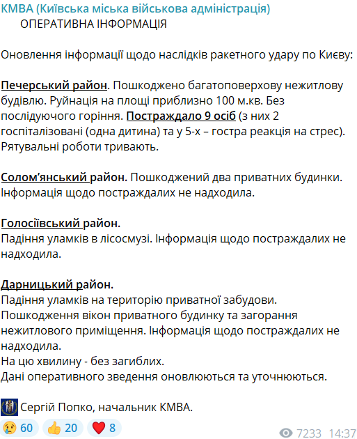 Обстріл Києва 25 березня