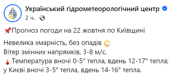 Допис Укргідрометцентру