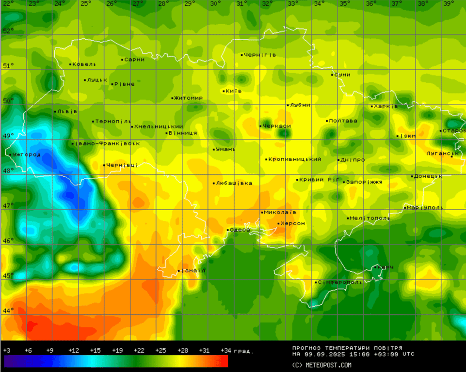 Прогноз погоди в Україні на 9 вересня