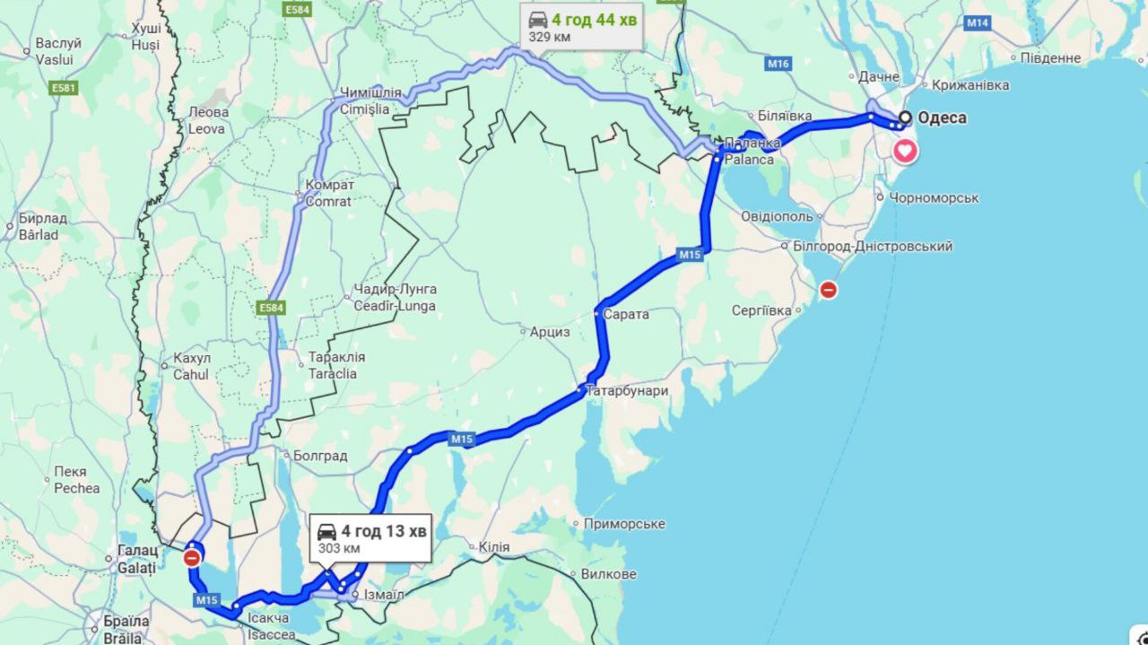 Затори на трасі Одеса-Рені