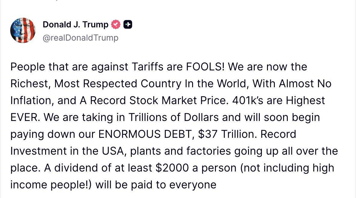 Donald has two thousand — Trump promises to give money to Americans - photo 1