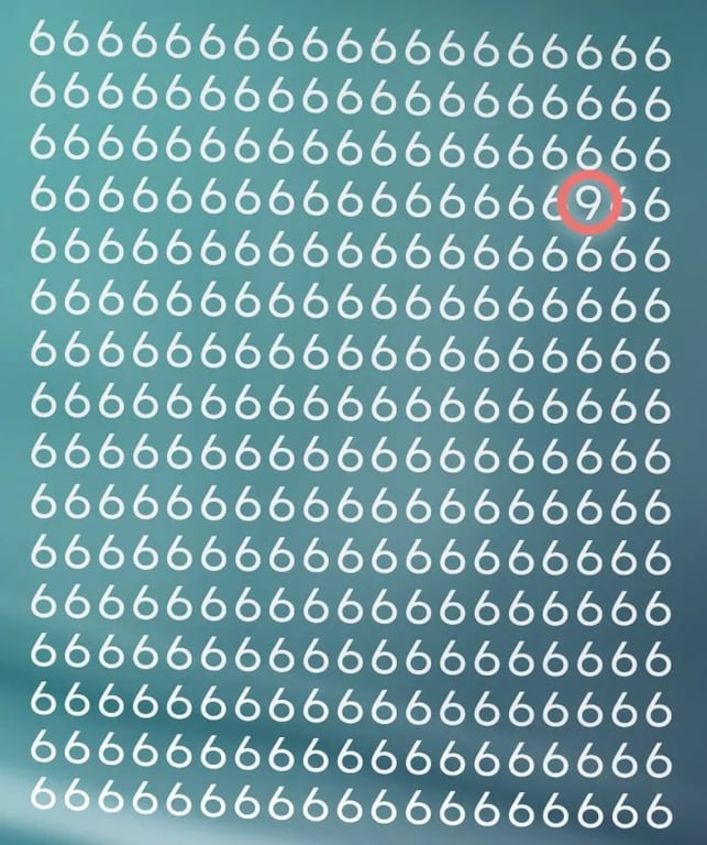 Сложная оптическая головоломка - найдите 9 среди 6 за пять секунд - фото 2