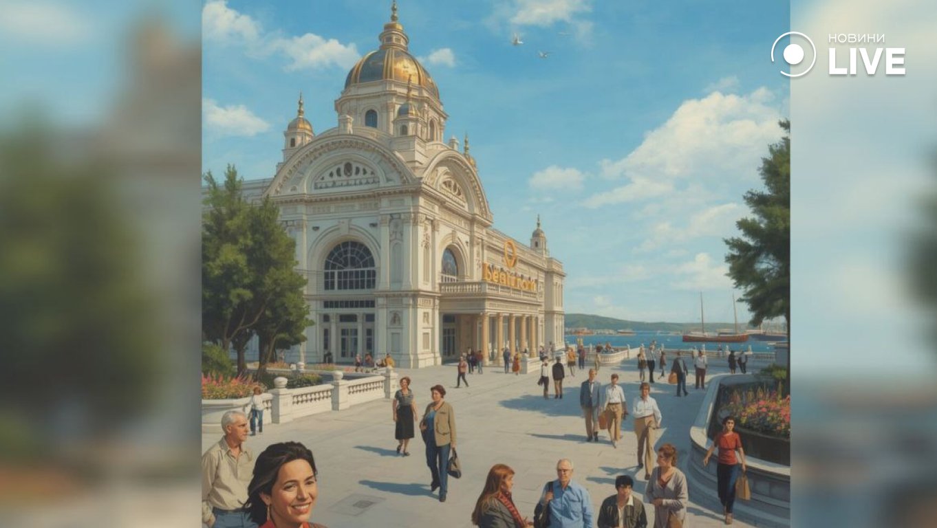 Морський вокзал в Одесі на думку ШІ