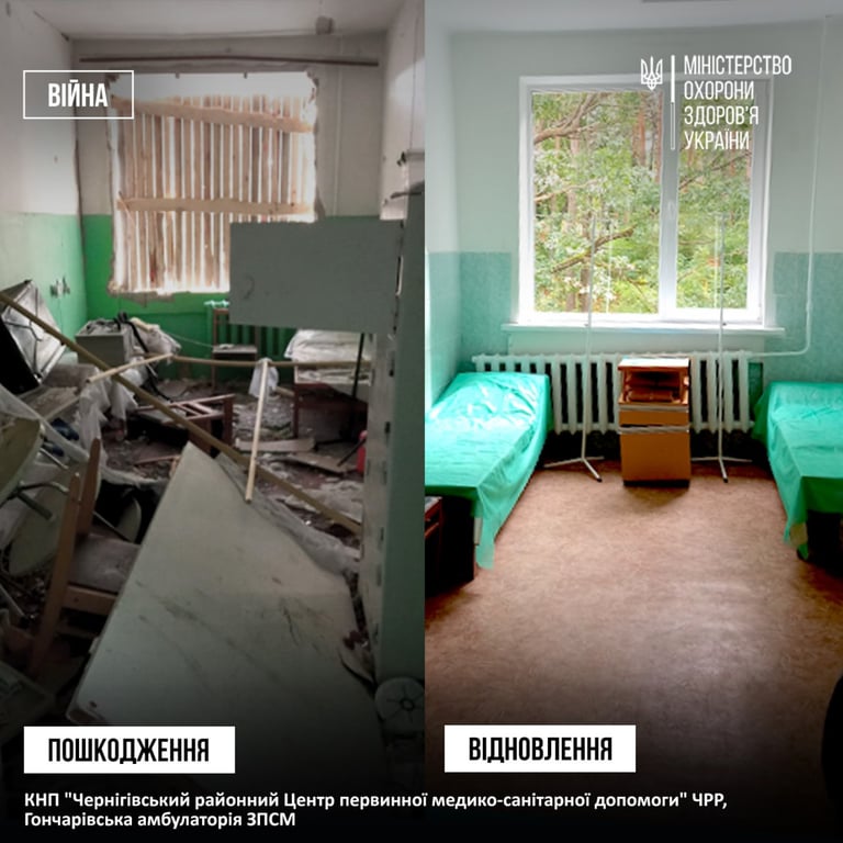 Відновлення лікарні після російського обстрілу
