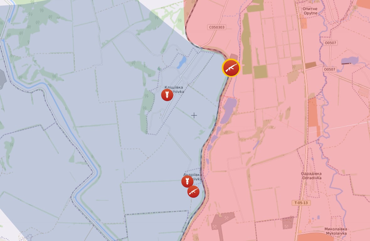 Карта боевых действий от Liveuamap