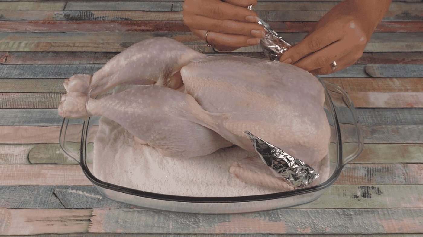 Курка, запечена на солі - рецепт