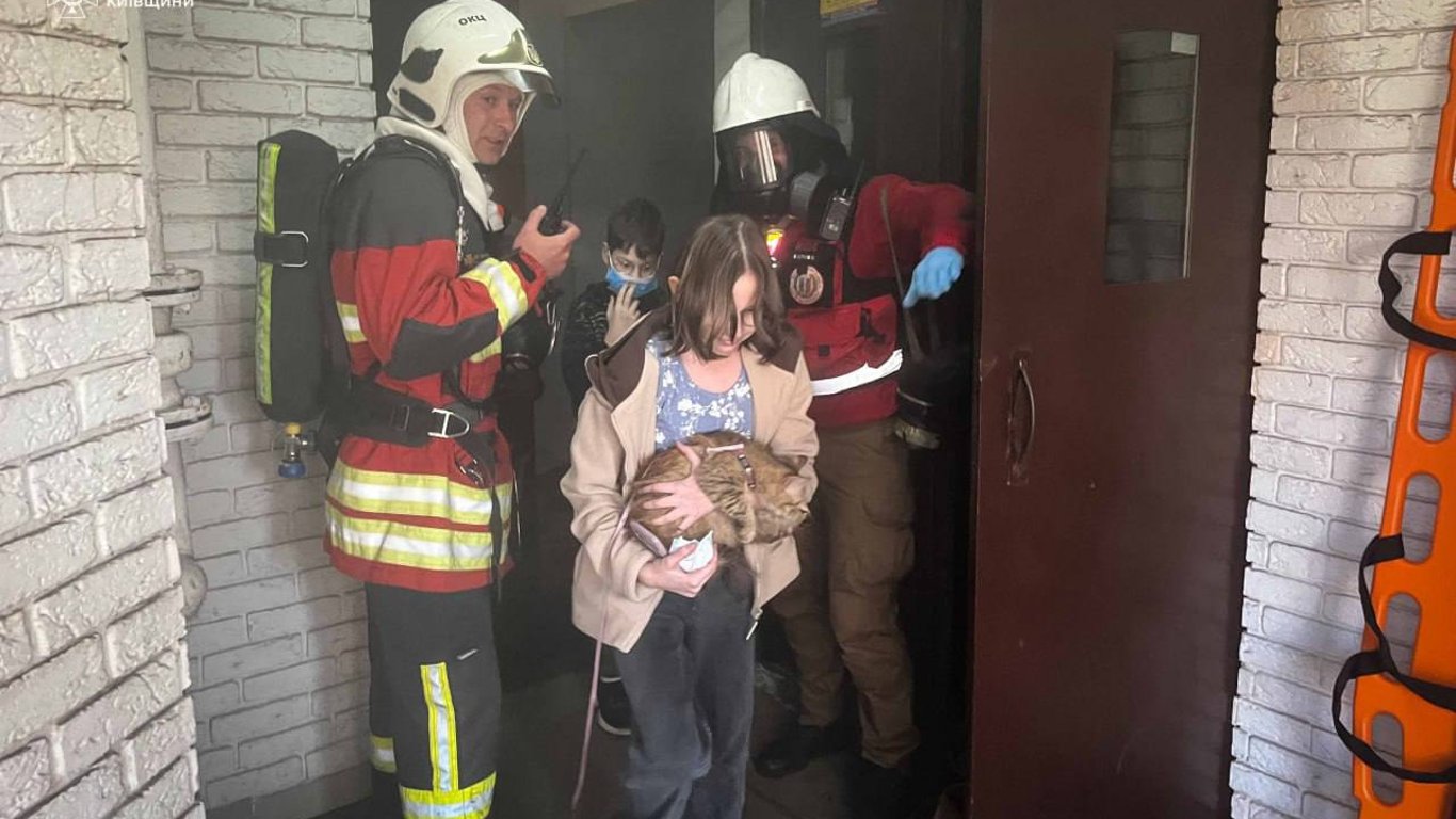 Пожежа у Вишгороді Київської області, рятувальники вивели з багатоповерхівки 20 дітей