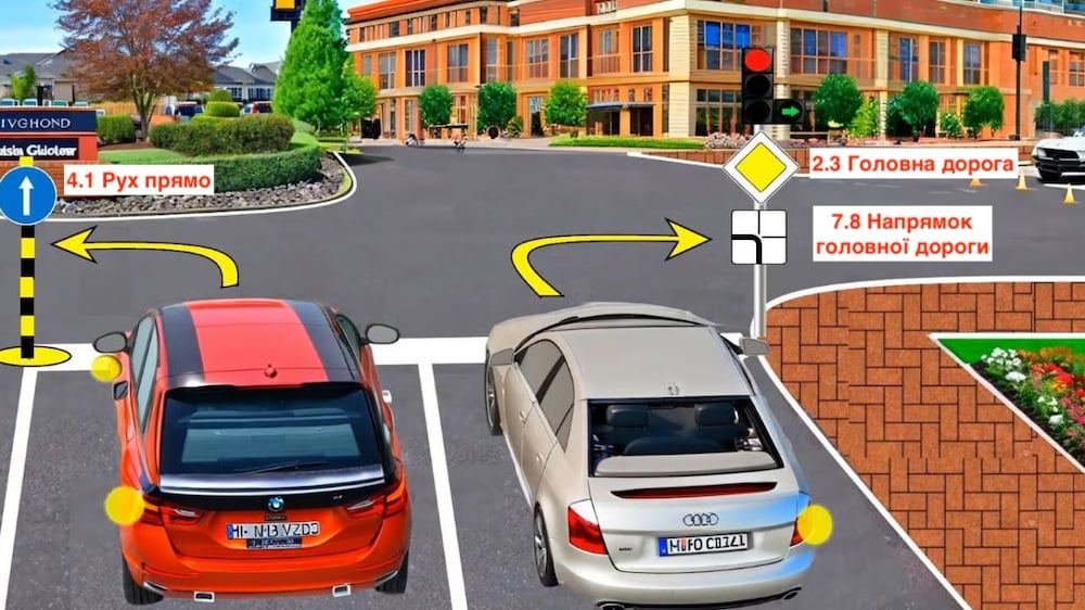 Тест з ПДР: хто з водіїв може виконати поворот?