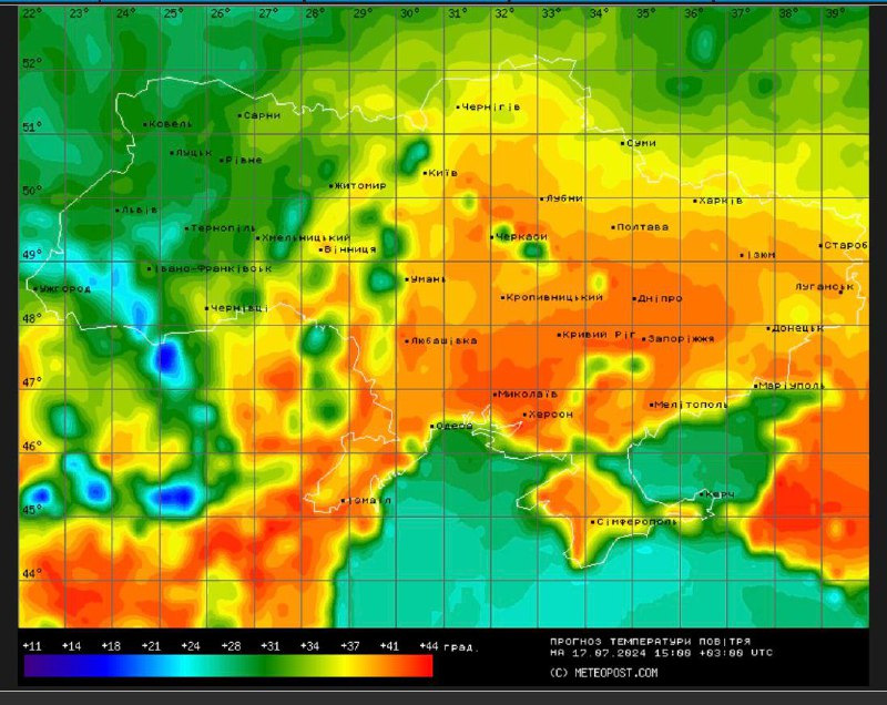 Проноз погоди 17 липня