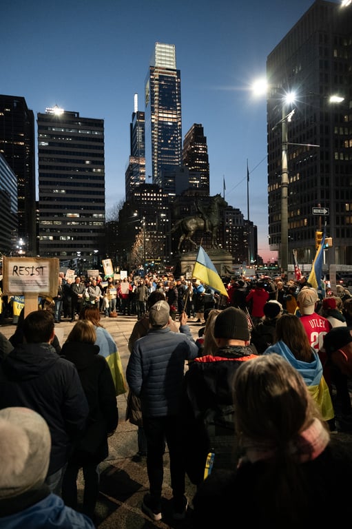 акція підтримки України у Філадельфії 4 березня