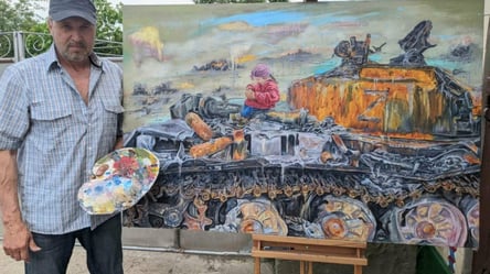 Художник из Мариуполя воспроизвел увиденный ужас войны на холсте: история его эвакуации и картин - 285x160