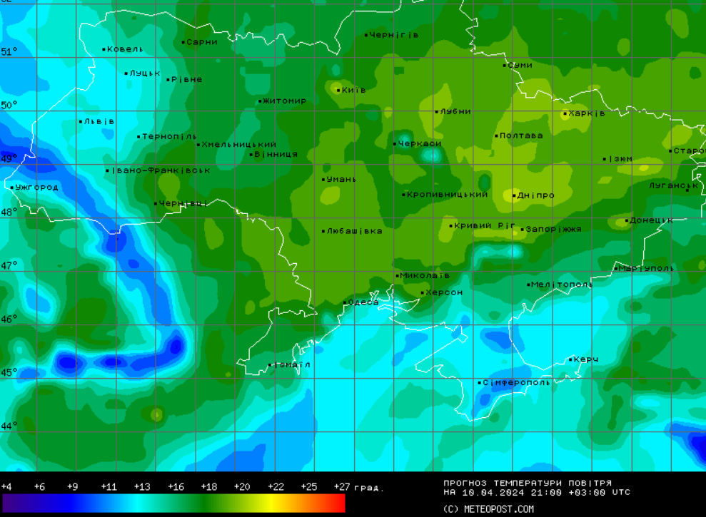 Погода в Україні 10 квітня