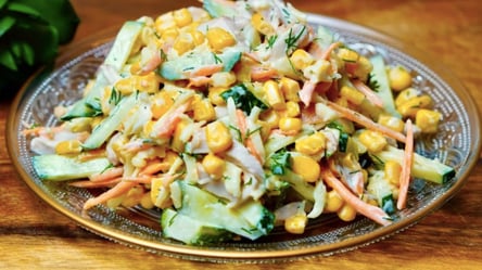 Салат "Сучасний" за 5 хвилин — знадобиться кукурудза та курка - 285x160