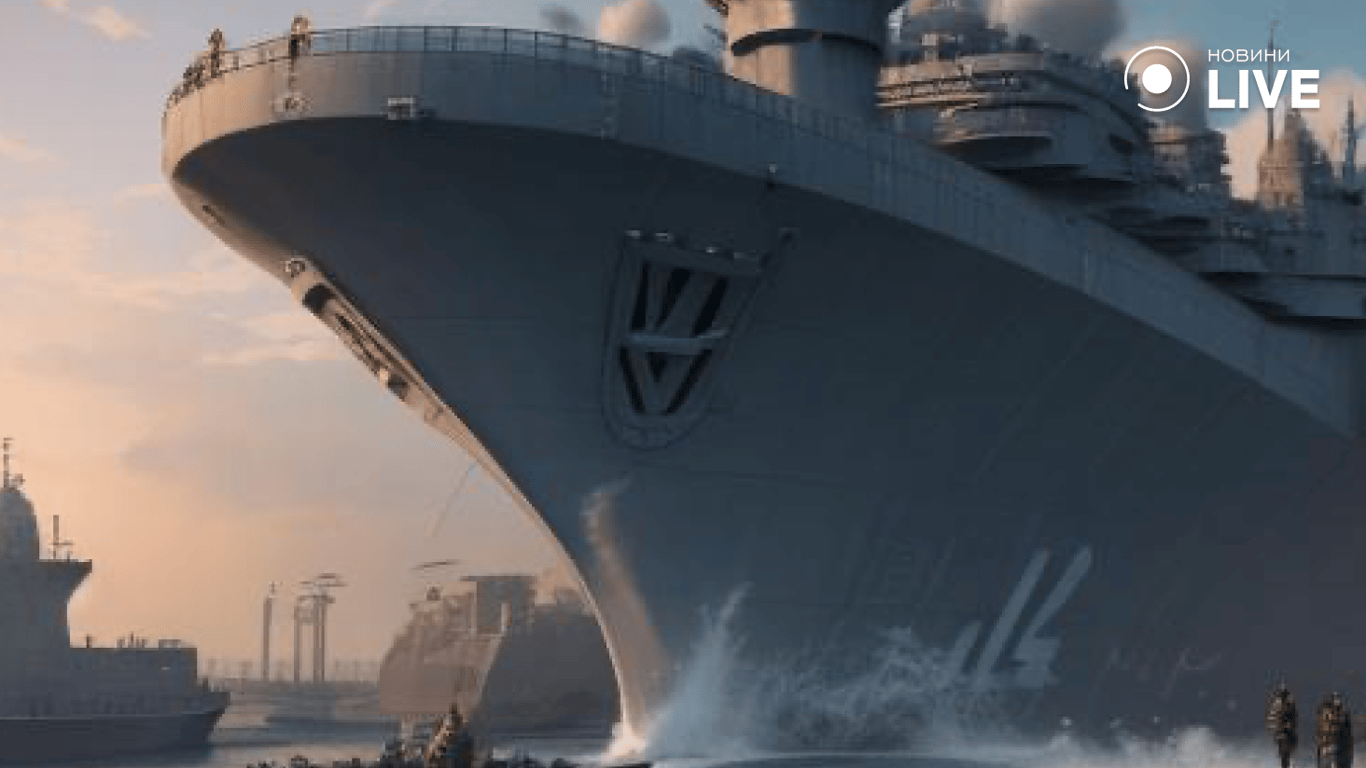 Корабль в гавани нового морского вокзала. Видение нейросети NightCafe