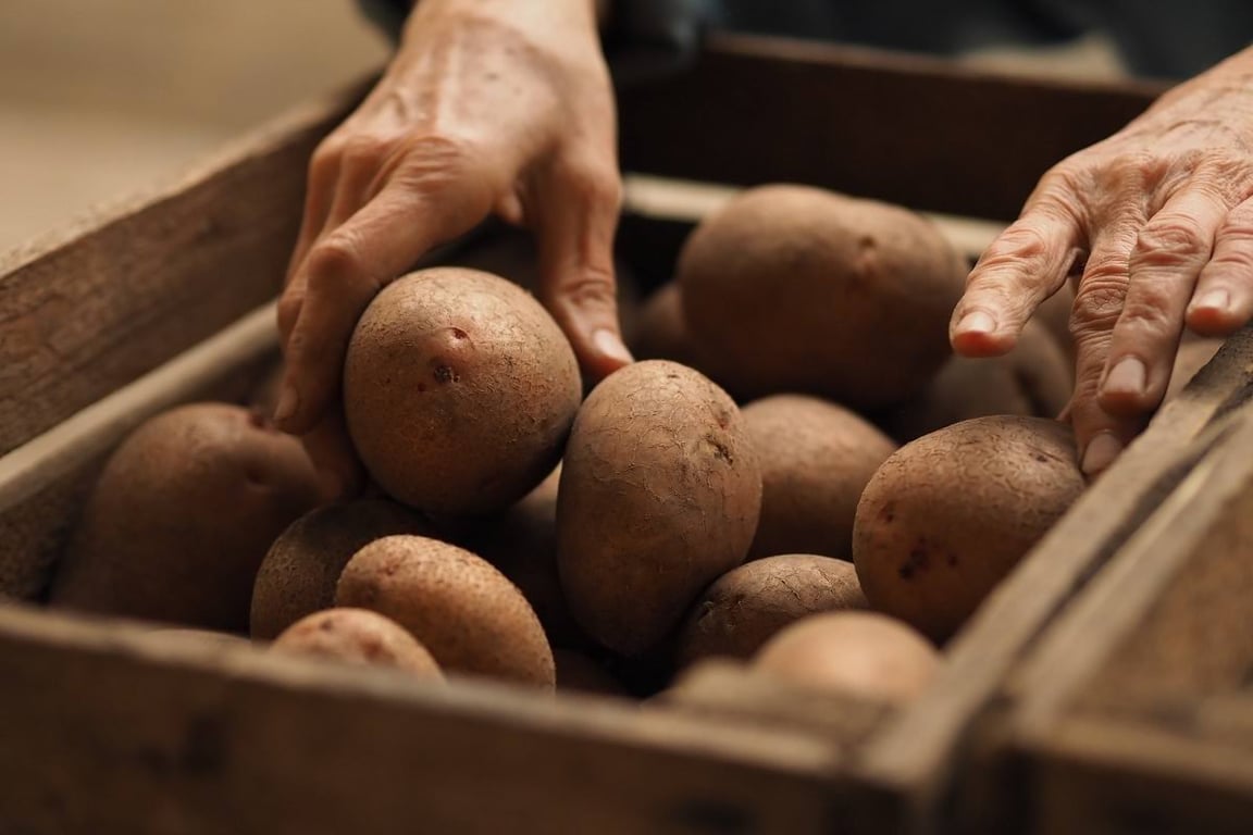 Большой урожай картофеля в ящике