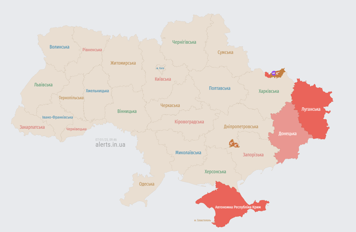 повітряна тривога в Україні 7 січня