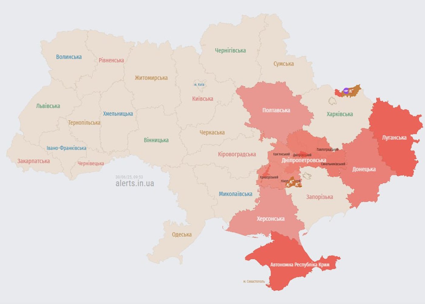 Карта тривог