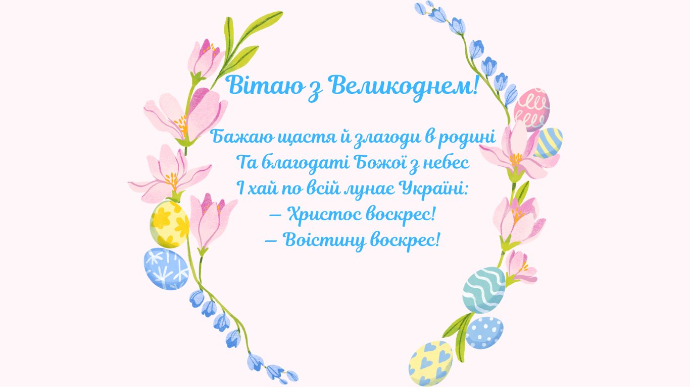 Листівки до Великодня 2026 українською мовою