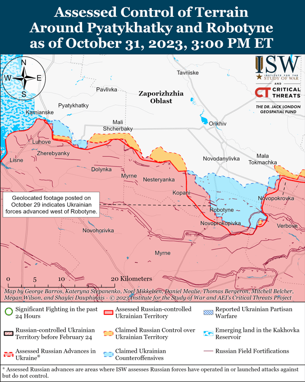 Карта бойових дій станом на 1 листопада 