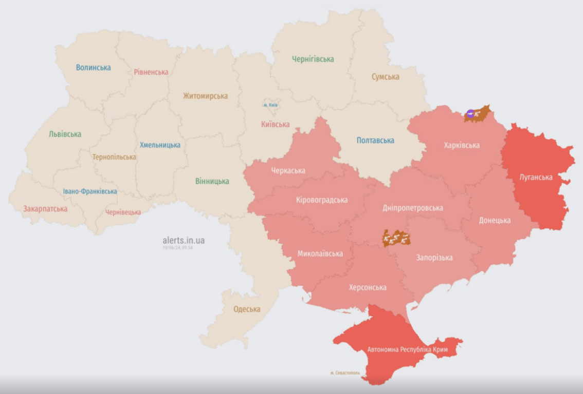 Повітряна тривога 19 червня