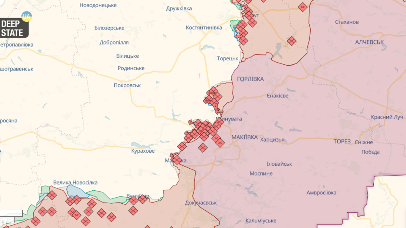 Онлайн-карти бойових дій в Україні на 22 червня