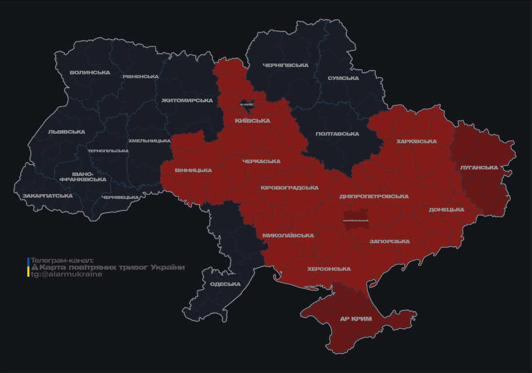 Нічна повітряна тривога 10 липня