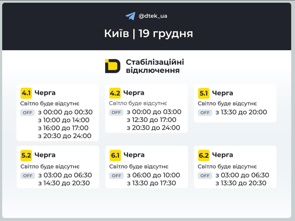 Обновленные графики отключений в Киеве — где не будет света - фото 2