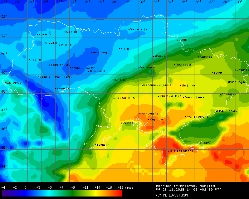 Прогноз погоди в Україні 28 листопада