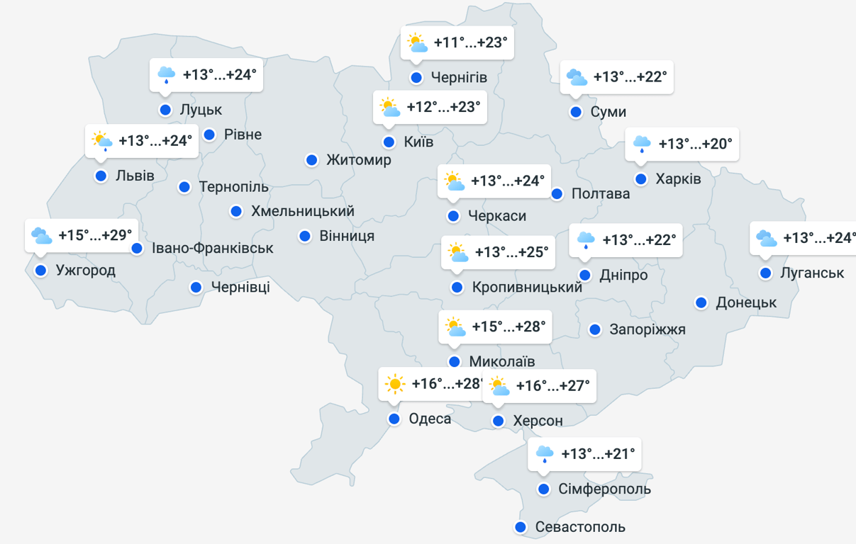 Погода в Україні 29 червня