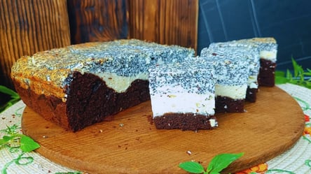 Творожный пляцок с маком и шоколадом — украинский десерт - 285x160