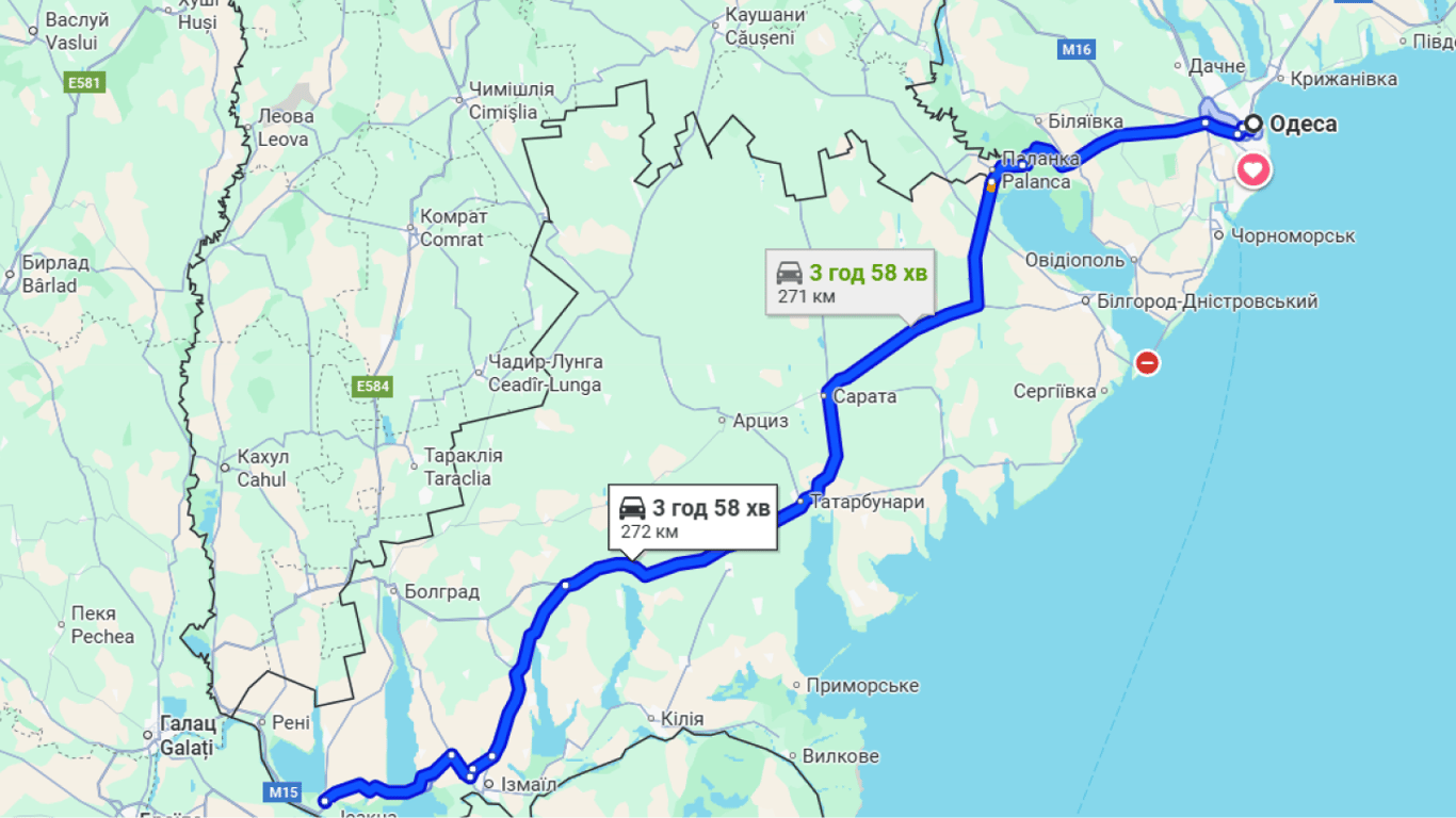 Затори на трасі Одеса-Рені