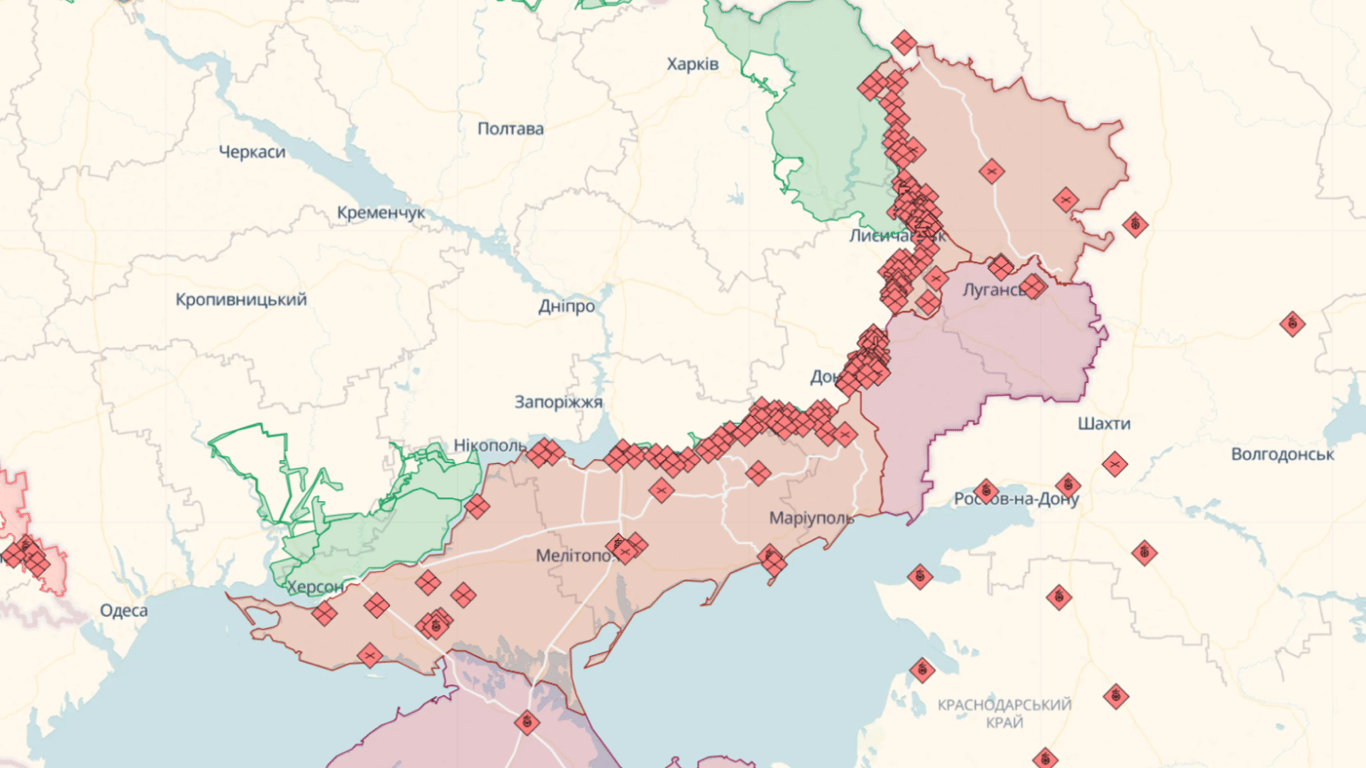 Онлайн карты боевых действий в Украине на 23 июня: DeepState, Liveuamap, ISW