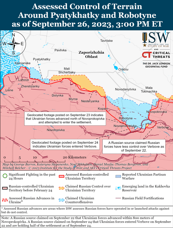 Карта боевых действий от ISW