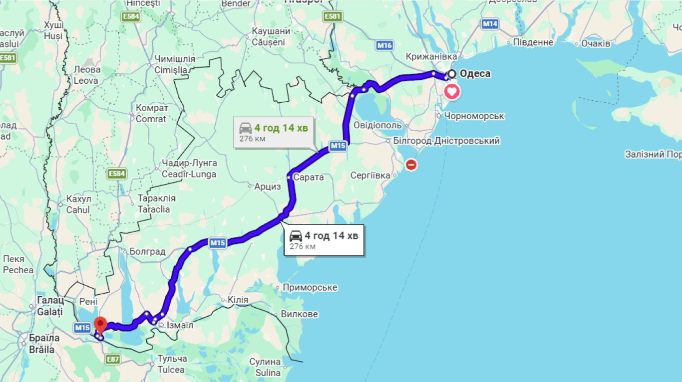 Затори на трасі Одеса-Рені