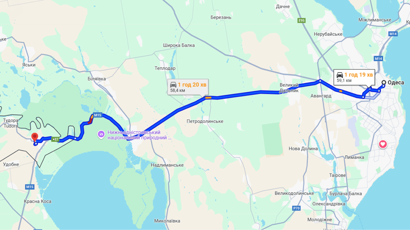 Затори на трасі Одеса-Рені у напрямку Молдови