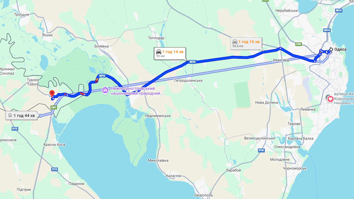 Затори на трасі Одеса-Рені