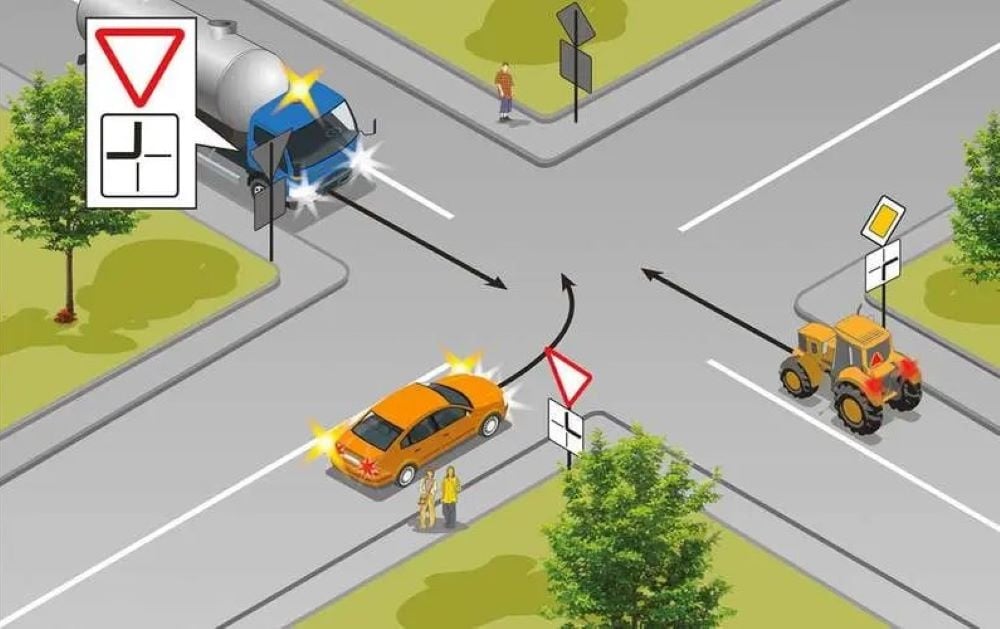 Этот тест по ПДД провалило 80% водителей - кто уступит на перекрестке - фото 1