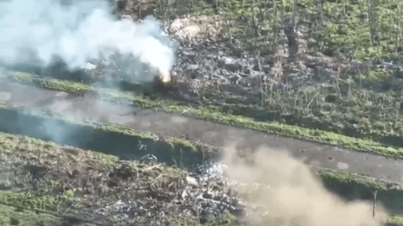 Піднявся дим — прикордонники показали кадри знищення окупантів на Луганщині - 285x160