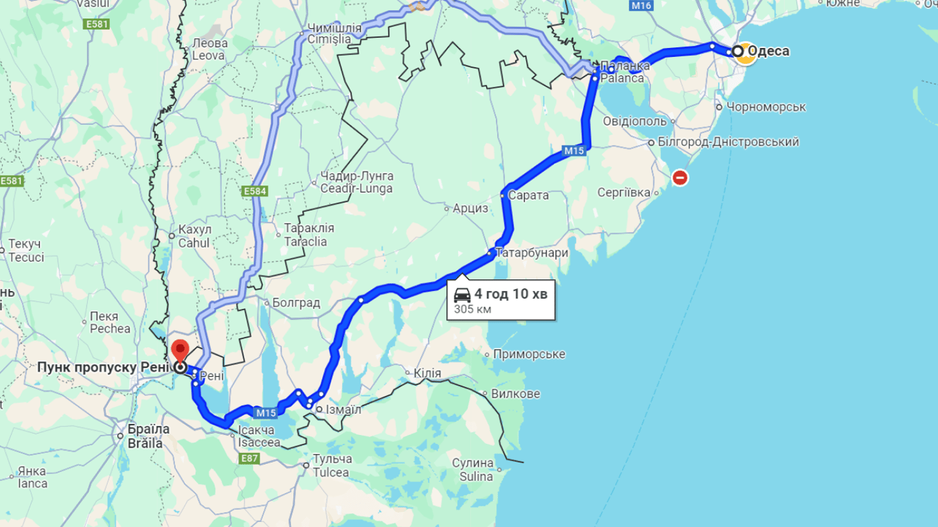 Локальные пробки на трассе Одесса — Рени и очереди на границе с Молдовой и Румынией сегодня, 6 октября