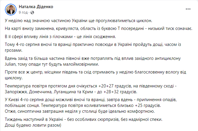 Прогноз от Наталки Диденко на сегодня, 4 июля