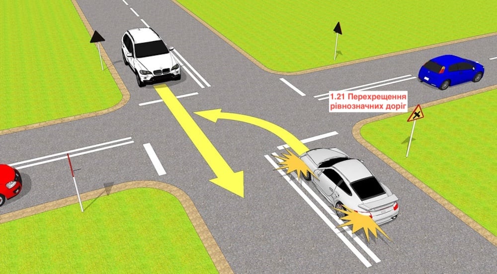 Тест з ПДР: хто проїде перехрестя першим?