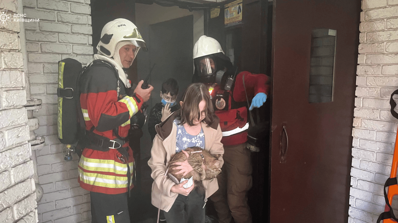 В Киевской области ГСЧС эвакуировали 84 человека из многоэтажки из-за пожара