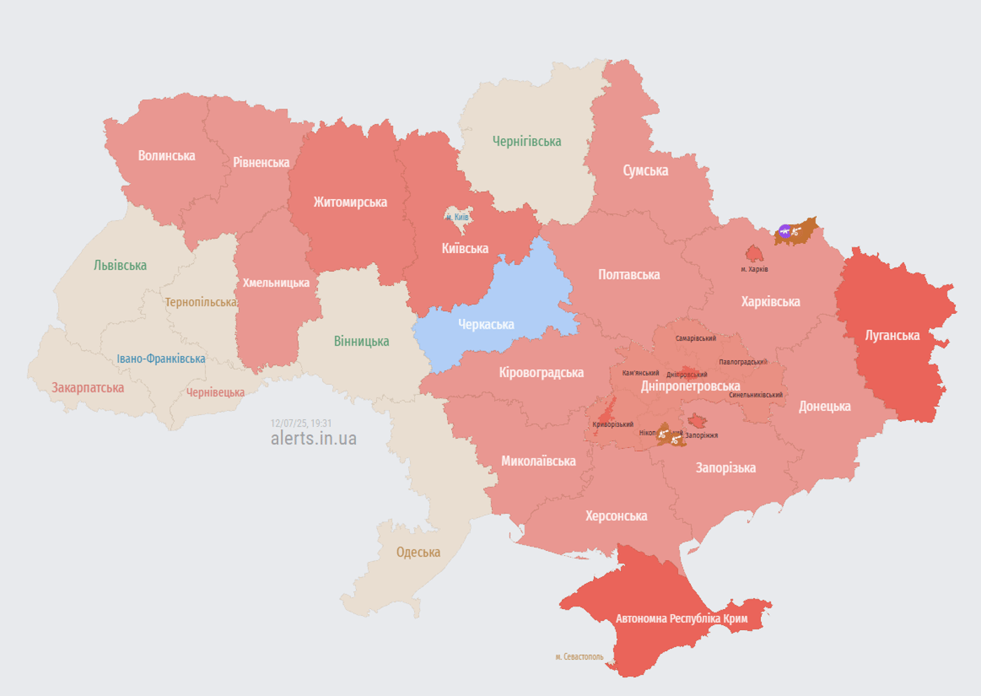 Карта тривог