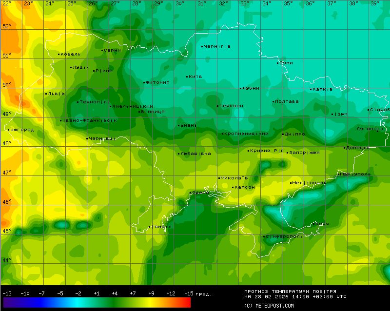 Прогноз погоды в Украине 28 февраля.