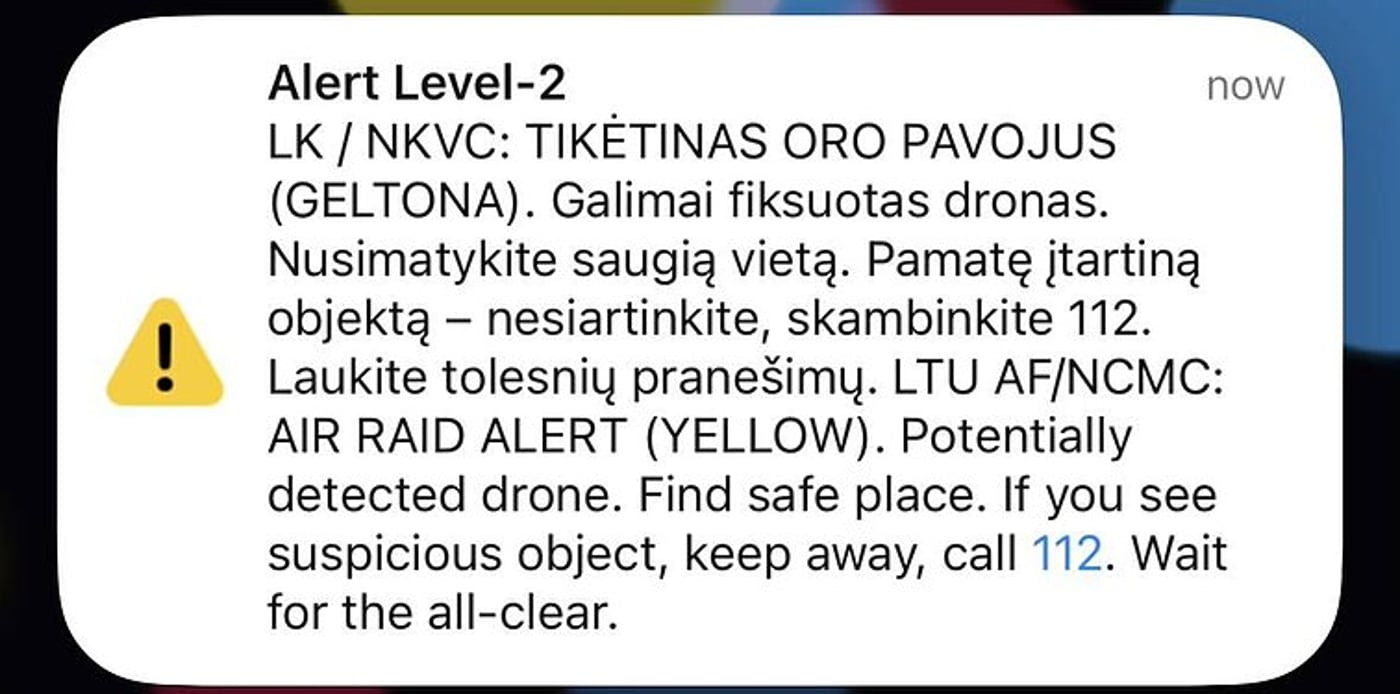 Повітряна тривога у Литві