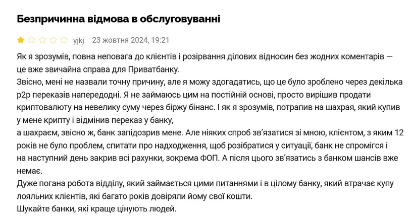 ПриватБанк скарги