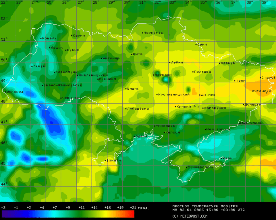 Прогноз погоди в Україні на 3 квітня